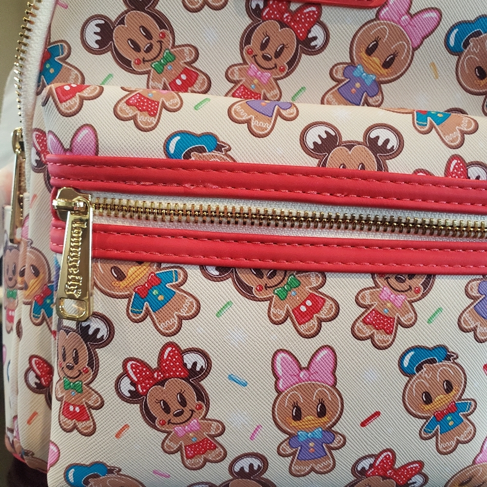 Mickey and Minnie Gingerbread Loungefly Backpack-NWT - Picture 2 of 8